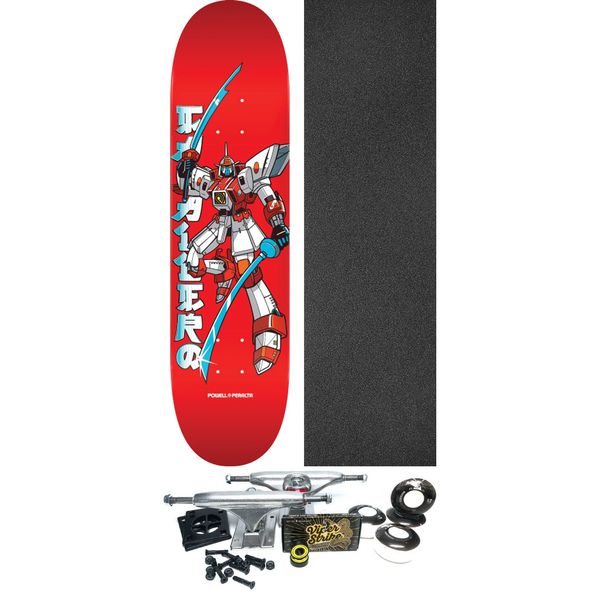Powell Peralta Steve Caballero Gundam Red Skateboard Deck - 8.28" x 31.95" - Complete Skateboard Bundle